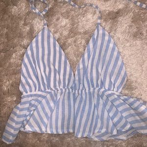 blue striped tank
